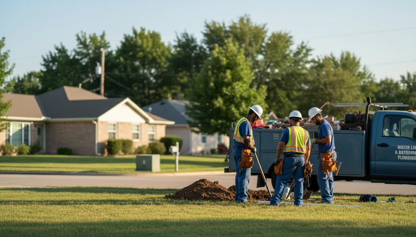 Residential water line and bathroom plumbing service in Fayetteville, OH